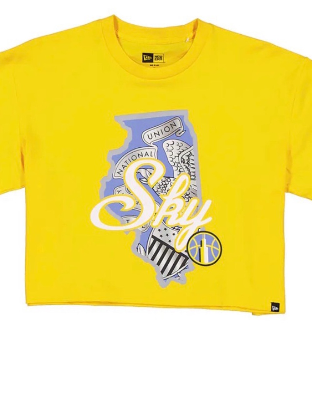 Chicago Sky New Era Women’s Hometown Boxy Cropped T-Shirt Yellow M NWOT